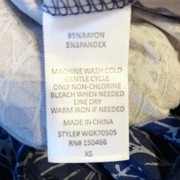 Market & Spruce Florence Knit Jumpsuit Leaf Print Blue NWT - Picture 14 of 16